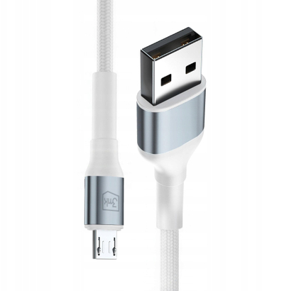 Кабел за полнење 3MK Hyper N-Series, USB во Micro USB, 1m, 12W, бел