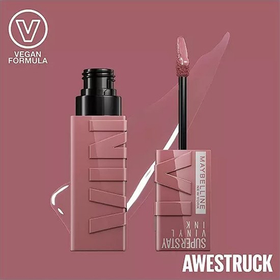 Ruzh i lëngshëm Debenhams SuperStay Vinyl Ink 110 Awestruck, qëndrueshmëri e gjatë, shkëlqim vinyl