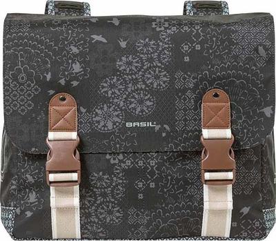 Çantë dyshe biçiklete Basil Boheme, 35L, poliestër kundra ujit, gri charcoal