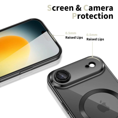 Futrollë telefoni Tech-Protect MagFlex MagSafe për iPhone 17 Air 17 Pro, transparente, e zezë