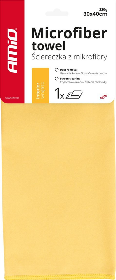 Pëlhurë mikrofibre AMiO 03744, 30x40 cm, e verdhë