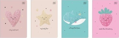 Bllok shënimesh Interdruk Notebook, A5, 32 fletë me katrore, set 10 copë Glitter