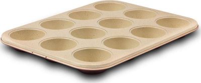 Tavë muffins NAVA Terrestrial, 12 vende, granit qeramik, krem