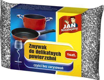 Sfungjer për sipërfaqe të brishta JAN Niezbędny, 1 copë, ngjyrë argjendi