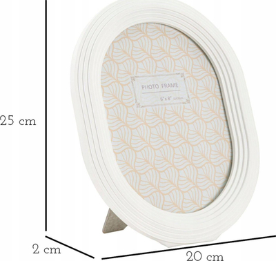 Kornizë fotosh White Resin Oval Frame, ovale, 20x25 cm, e bardhë