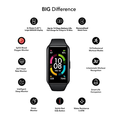 Orë e mençur Huawei Honor Band6 ARG-B39, e zezë 10076