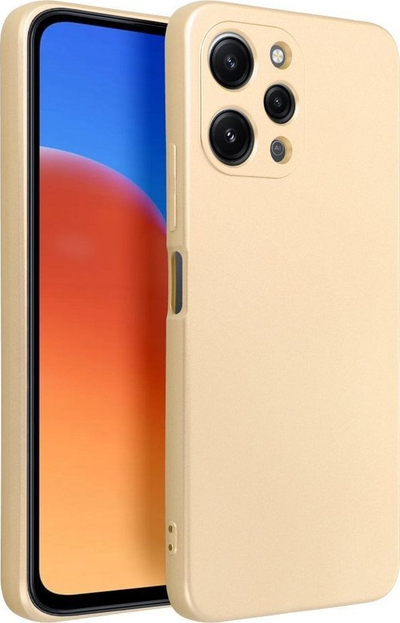 Këllëf telefoni metalik për Xiaomi Redmi 12 4G, TPU, i artë