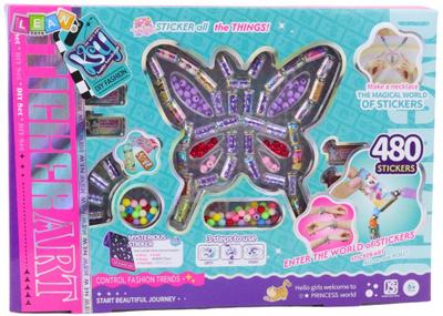 Set kreativ për bizhuteri Creative Jewelry, 480 sticker dhe rruaza, shumëngjyrëshe