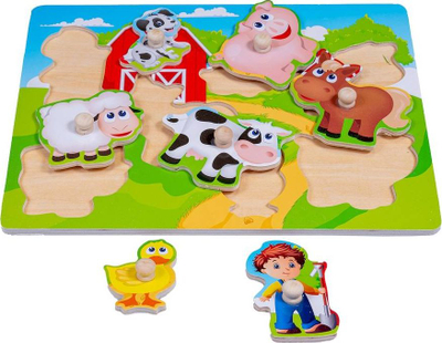 Puzzle druri Smily Play Ferma, 7 pjesë, shumëngjyrësh