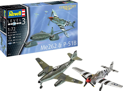 Set model aeroplanësh Revell Combat Set Me262 dhe P-51B 03711, shkallë 1:72, plastik
