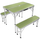 Set kampingu Enero Folding Tourist, tavolinë 90x60x70 cm, 2 stola alumini, jeshile
