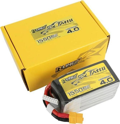 Bateri LiPo Tattu R-Line 4.0 6S1P, 1550mAh, 22.2V 130C, e verdhë