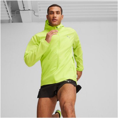 Јакна за трчање Puma Run Favorite Woven Men, dryCELL, со капа, неон жолта