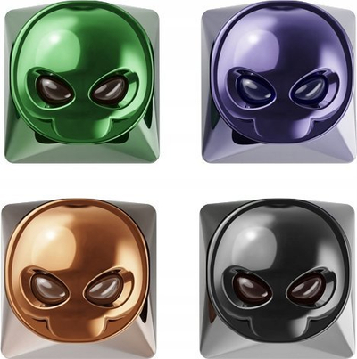 Set kapakësh tastiere 3D Alien, 4 copa, shumëngjyrësh