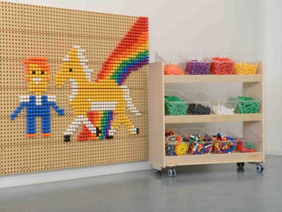 Raft me rrota Masterkidz Shelf on Wheels, 3 rafte, dru i natyrshëm