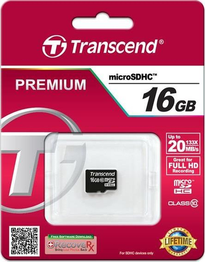 Kartë memorie Transcend microSDHC TS16GUSDC10, 16GB, Class 10