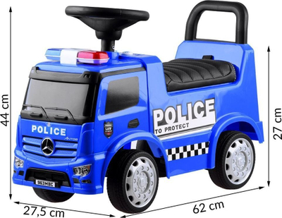 Makinë shtytëse Mercedes Police ZA3690, ride on për fëmijë, me ndarje magazinimi, e kaltër