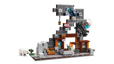 Set lodër LEGO Minecraft The Underground Mine 21277, ndërtim kreativ, shumëngjyrësh