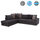 Divan këndor Home HM3255.01L, stof rezistent ndaj njollave, 270x225cm, gri