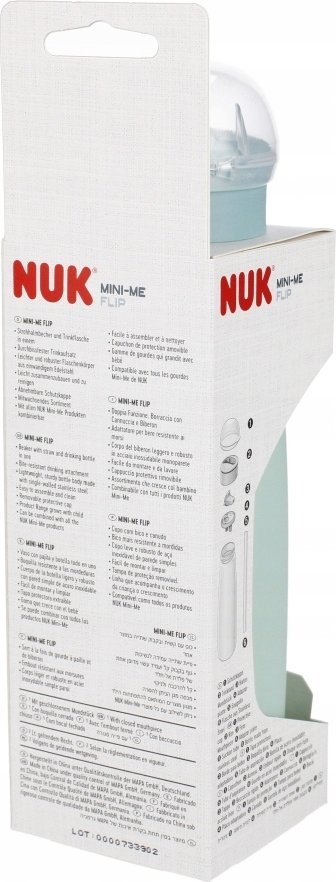Shishe me pipëz NUK Mini-Me Flip, 500ml, çelik inox, jeshile pastel