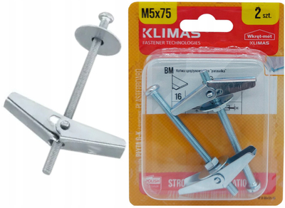 Ankora pranverore Spring Anchors Umbrella M5 x 75, çelik, set 2 copë, e bardhë
