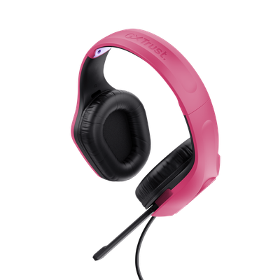 Kufje gaming Trust GXT 415P Zirox, 50mm, 3.5mm, rozë