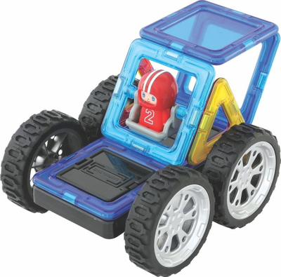 Set lodrash magnetike Magformers Kart Rally, 9 pjesë, për fëmijë 3–4 vjeç, shumëngjyrëshe
