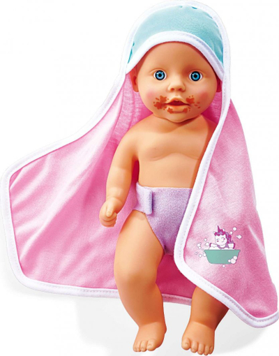 Kukull banjoje Simba New Born Baby, 30 cm, vinil, me ndryshim ngjyre, rozë