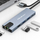 USB хаб Qoltec USB C Hub 5in1, HDMI 4K, RJ45, сребрена боја