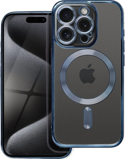 Mbrojtëse telefoni Electro Mag për iPhone 15 Pro, kompatibile MagSafe, Titanium Blue