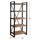 Raft librash Turner HM8188.11, dru mango masiv, metal, 80x45x186 cm, i zi
