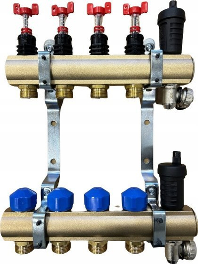 Manifold ngrohjeje Kisan Krptp 4, 1", dalje 3/4", bronz