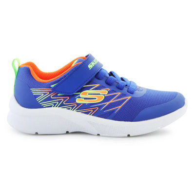 Atlete për kalamaj Skechers Microspec Texlor Jr 403770L, blu me portokalli