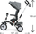 Трицикл Milly Mally Stanley 6in1, седиште 360°, за деца 1–5 години, сив
