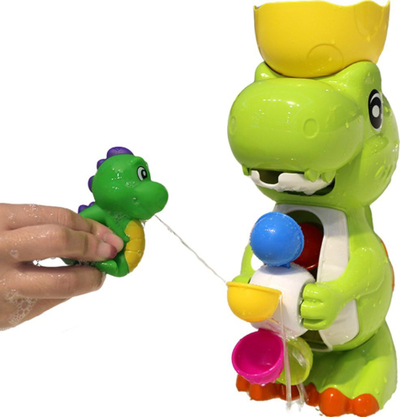 Lodër banjoje ProNice Dinosaur Water Wheel, dinozaur me rrota uji, me gotë dhe figurë, jeshile