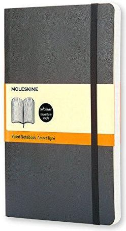 Fletore Moleskine Notebook L, 13x21cm, me vija, e zezë