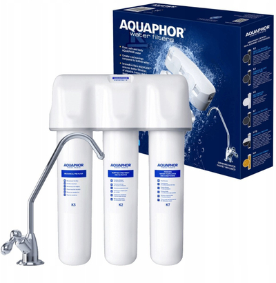 Филтер за вода под мијалник Aquaphor Crystal A, 6000L, 2L во минута, бел