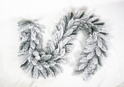 Garlandë dekorative Christmas Touch Snowy, 180 cm, me borë artificiale, jeshile e bardhë