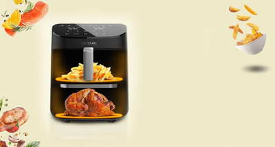 Fritezë me ajër të nxehtë Cecotec FoodCourt 11000 Connected C, 3 në 1, me aplikacion, e zezë