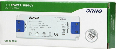 Furnizues energjie LED ORNO OR-ZL-1651, 12VDC, 30W, IP20, i bardhë