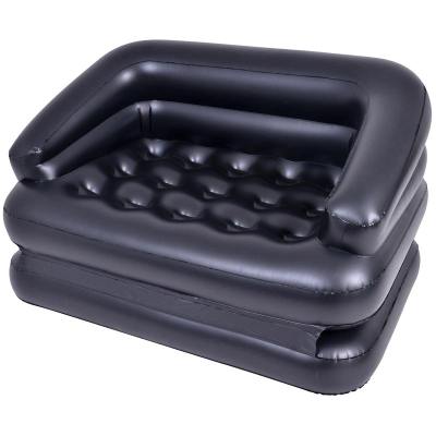 Sofë krevati me ajër 5 në 1, 198x138x62cm, PVC, e zezë