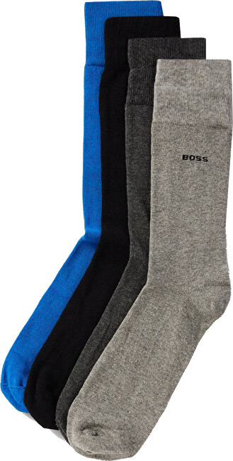 Çorape Hugo Boss, 4 palë, të zeza/të kaltra/të hirta
