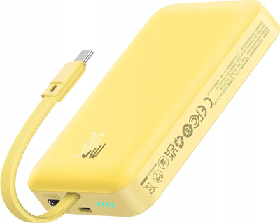 Powerbank Baseus Magnetic Mini, 10000mAh, 30W USB‑C MagSafe, e verdhë