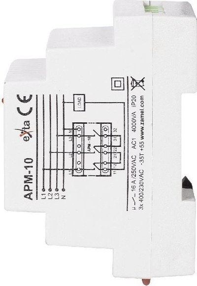 Ndërprerës automatik fazash Zamel APM-10, 16A, 230V 3x400V N