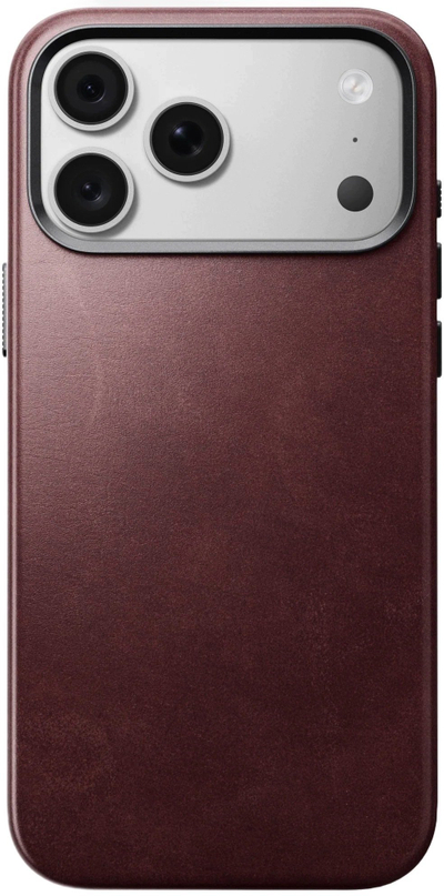 Mbrojtëse e pasme Nomad Traditional Leather Case, për iPhone 18 Pro Max/17 Pro Max, bordo
