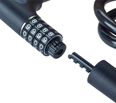 Bravë kabllo biçiklete Yale Essential Security, me kod edhe me çelës, 12mm 100cm, e zezë