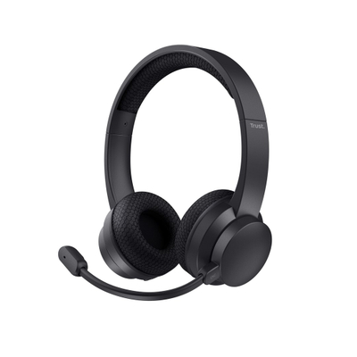 Kufje Trust Ayda, me kabllo dhe wireless, Bluetooth, të zeza