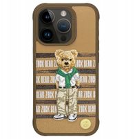 Futrollë Zuck Bear Headphone Case SAN FRANCISCO FORTUNE për iPhone 15 Pro, lëkurë, ari