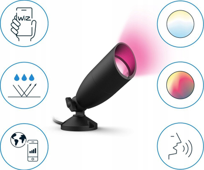 Reflektor i jashtëm WiZ Ground Spot 8720169071650, LED, smart, i zi