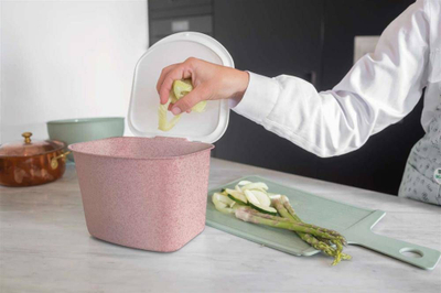 Kosh riciklimi Koziol Bibo Organic, me kapak, rozë